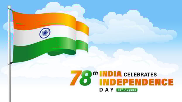 78th anniversary of India, Independence Day celebration, holiday banner vector