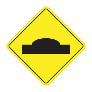 The Illustration of Speed Bumps Warning vector