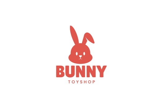 Stylized bunny head logo perfect for pet shops, treats, or animal care services. vector