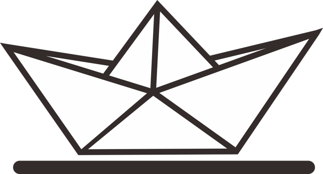 paper ship logo element design png