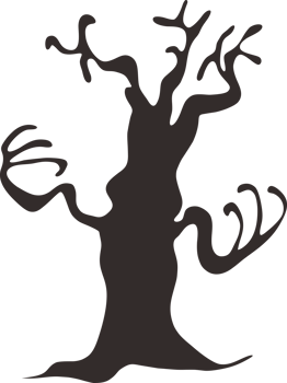 ghost tree logo element design png