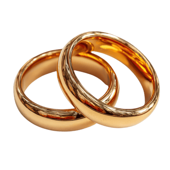 Elegant Gold Wedding Bands Displaying Love and Commitment png