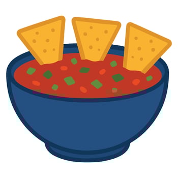 Chips Salsa Bowl food , Mexican Food clipart, Mexican Chips Salsa Bowl illustration, food isolated vector