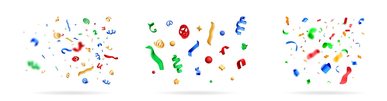 Colorful festive confetti scatter vector