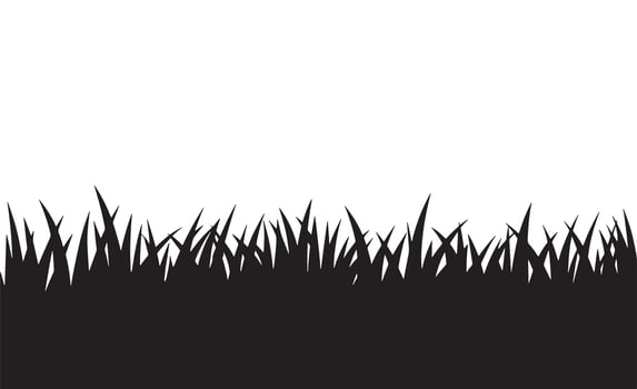 Stylized black silhouette of grass against a white background vector