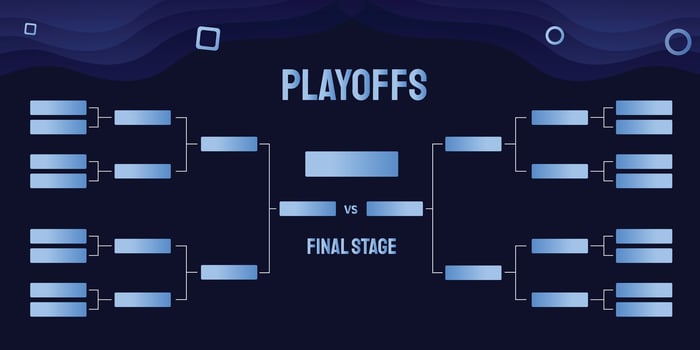 tournament tree diagram for sports and gaming competition, tournament bracket with blue gradient color vector