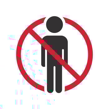 walkway closed, warning do no enter icon, caution zone, stop, flat illustration vector