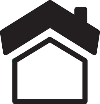 black and white house icon vector