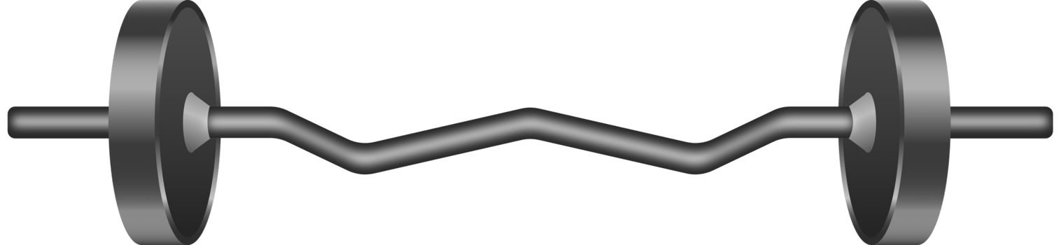 Illustration of EZ-Curl metal barbell png