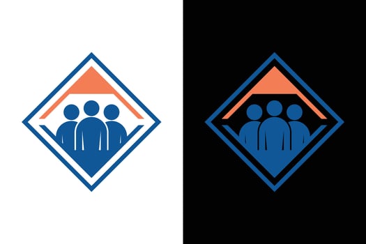 Teamwork Community Logo with Geometric Figures vector