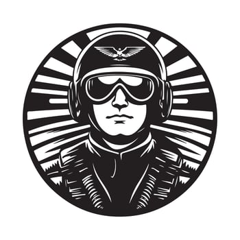 Aviator Pilot Stock Illustrations on whitebbackground. vector