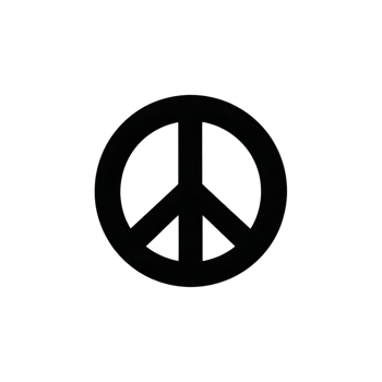 Black peace symbol is centered on transparency background, representing harmony and non violence. simple design conveys powerful message of unity and hope png