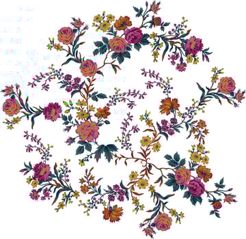 Colorful floral design pattern for textiles vector