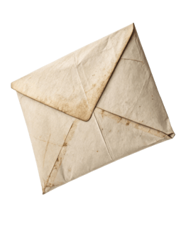 Crumpled paper envelope with vintage look showcases its aged texture and unique character, perfect for nostalgic themes png