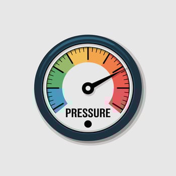 Stylized Industrial Gauge Showing Pressure Levels vector