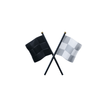 Two crossed flags, one black and one checkered, symbolize racing and competition. checkered flag represents finish line, while black flag often signals warning png