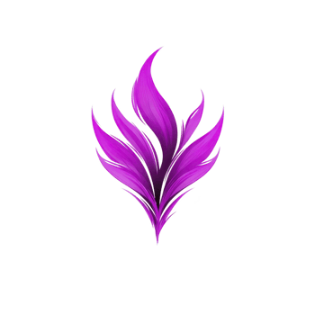 Vibrant purple abstract flame design with sharp, flowing curves creates dynamic and artistic visual. design is set against transparent background, enhancing its modern and creative appeal png