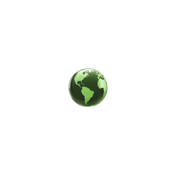 Small green globe with continents visible, symbolizing environmental awareness and sustainability. globe is centered on transparency background, emphasizing its importance and simplicity png