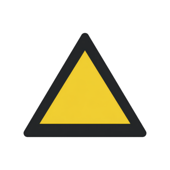 Yellow triangle with black border, often used as warning symbol, conveys caution or alert. Its simple design is effective for drawing attention to potential hazards png
