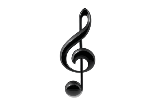 Sleek black treble clef symbol stands out against transparent background, representing music and melody. design is simple yet elegant, perfect for musical themes or artistic projects png
