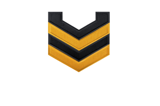 Black and yellow chevron shaped road safety bumper designed for vehicle impact protection. textured surface enhances grip and visibility, ensuring effective traffic management png
