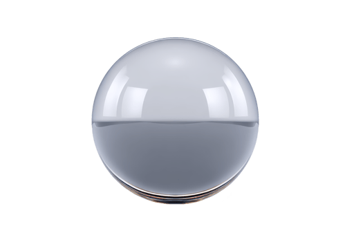 Reflective glass sphere with smooth surface and subtle reflections, creating minimalist and modern aesthetic. sphere transparency and shine add sense of elegance and simplicity png
