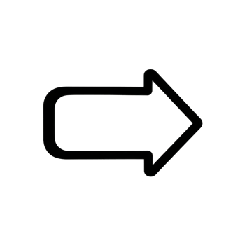 Black curved arrow pointing to right on transparent background, symbolizing direction or navigation. simple design is ideal for use in digital interfaces or presentations png