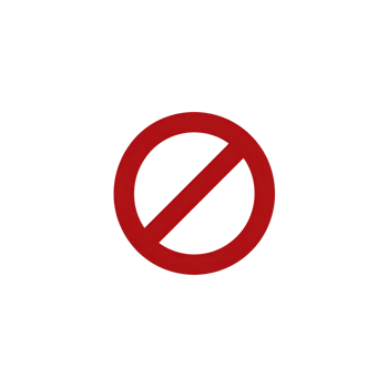 Red prohibition sign on transparent background, symbolizing restriction or no entry. bold red circle with diagonal line conveys clear message of prohibition or warning png
