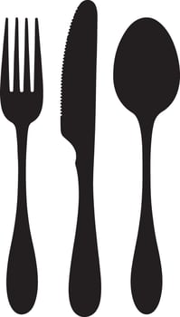 Fork knife spoon silhouette cutlery silverware vector