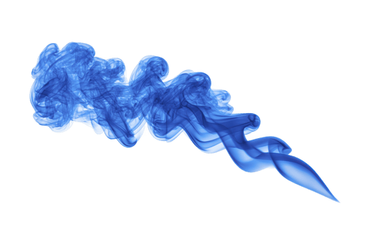Swirling, abstract blue smoke pattern on transparency background creates dynamic and ethereal visual effect. intricate shapes and flowing lines evoke sense of movement and mystery png