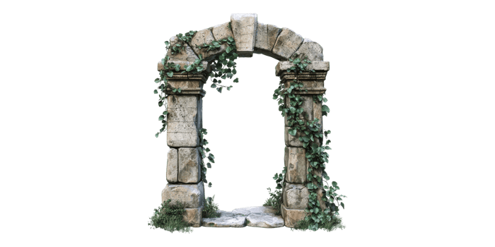 Ancient Stone Archway With Ivy. Symbol Of History And Nature'S Resilience Isolated On Transparent Background png