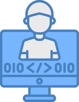 Programmer Flat Design Token vector
