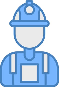 Worker Solid Badge Object vector