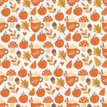 Autumn pattern with fruits and leaves vector