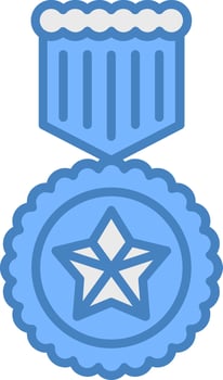 Medal Badge Blue Icon vector