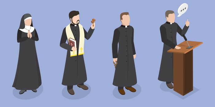 3D Isometric Flat Illustration of Catholic Christian Staff , Religion and Faith vector
