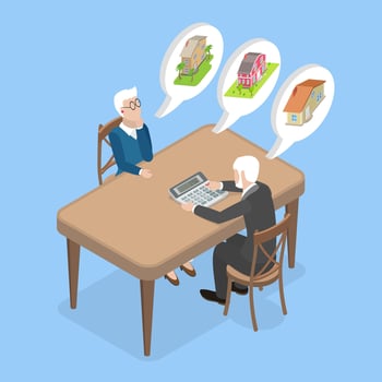Meeting about real estate options vector