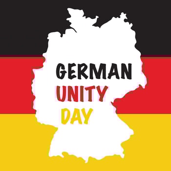 German unity day with country map and flag background illustration vector