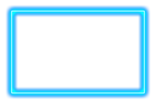 Neon glowing blue rectangle frame with inner glow isolated on transparent background png