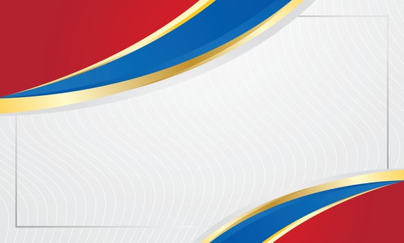 Red blue gold abstract curve corner border for certificate vector