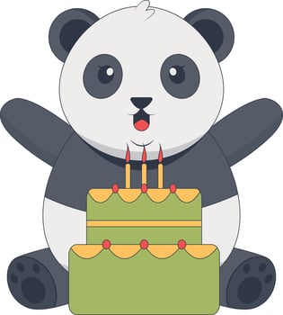 Cute Panda Character with Cartoon Design vector