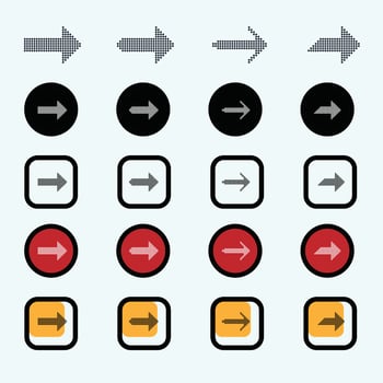 Colorful big arrow icon set, Arrow collection cursor. Modern arrow collection. Different arrow signs collection trend vector