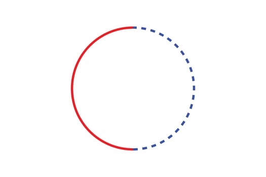 Simple circle dashed line for design element. vector