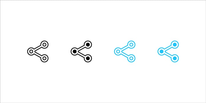 share fill and outline icon set isolated illustration, eps 10 vector