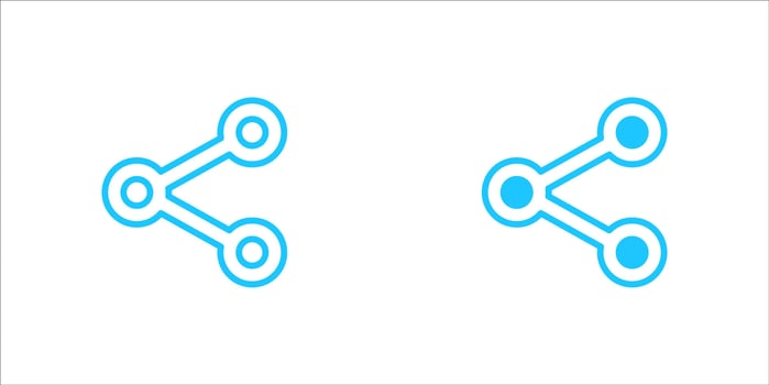 share fill and outline icon set isolated vector