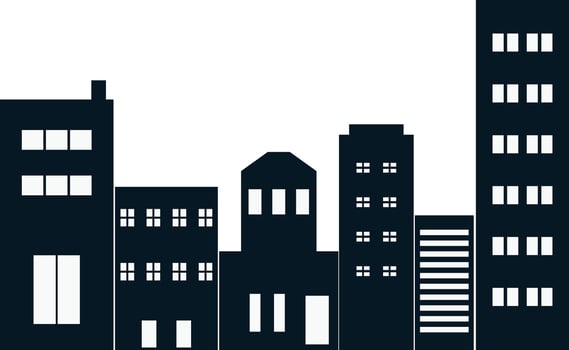 Urban Cityscape Silhouette. vector