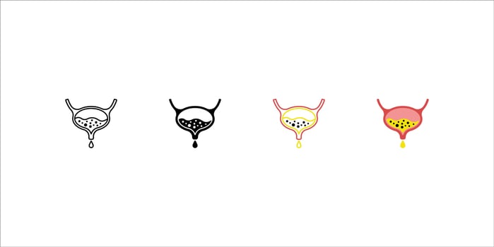 Ilustration Bladder icon set. sign for mobile concept and web design. illustration vector