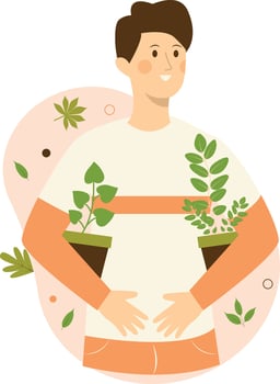 Green Lifestyle Male Character vector