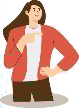 Young Woman Pointing Illustration vector