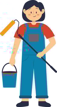Illustration of Woman Profession in Cartoon Design vector